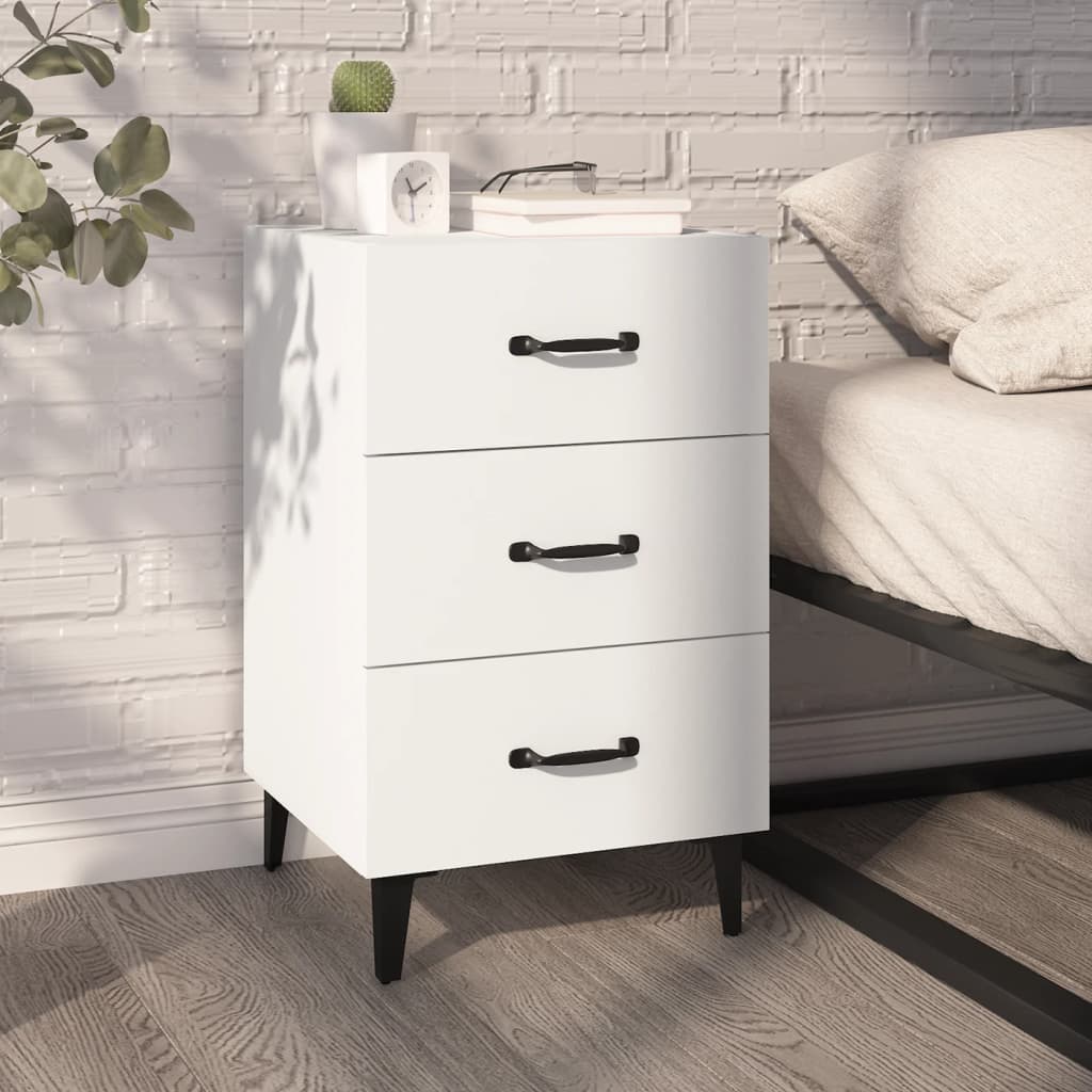 Bedside Table - LOWELL Flo Nightstand White 40cm - Casper Homes