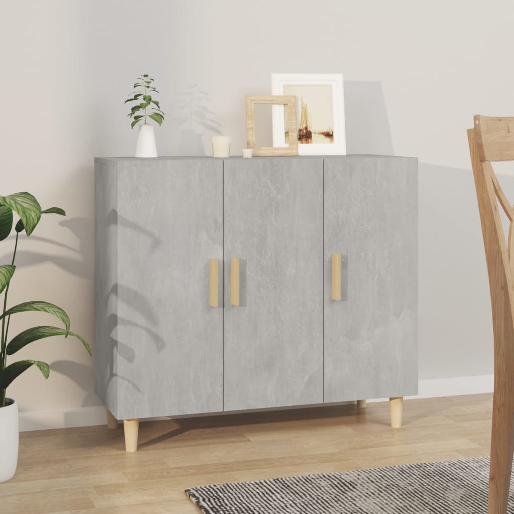 Sideboard Concrete Grey 90x34x80 cm Engineered Wood - Brittle & Co
