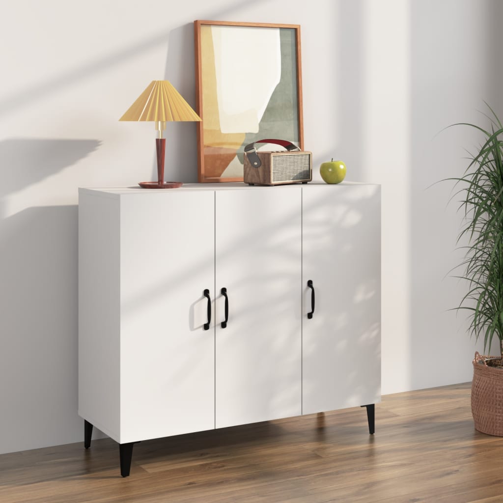 Sideboard White 90x34x80 cm Engineered Wood - All Things Good