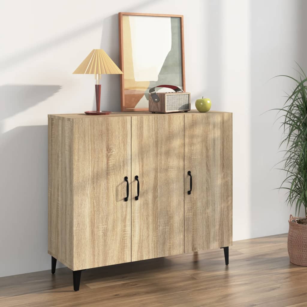 Sideboard Sonoma Oak 90x34x80 cm Engineered Wood - Merlin Deals