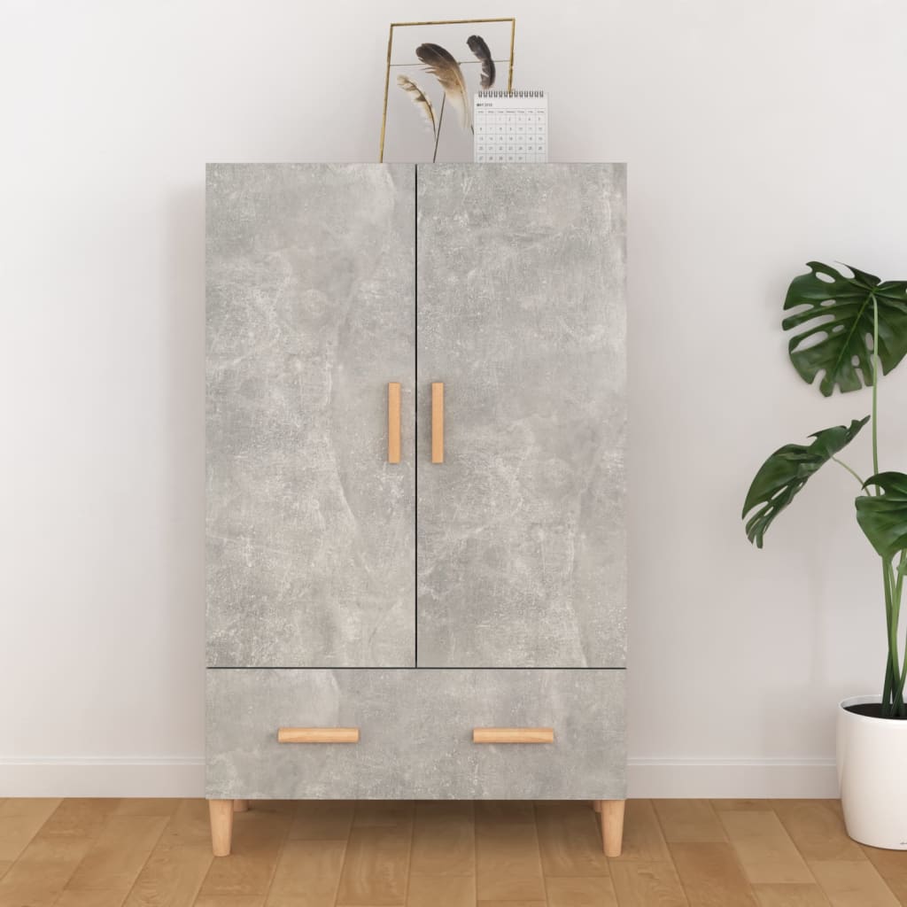 Highboard Concrete Grey 70x31x115 cm Engineered Wood - Brittle & Co