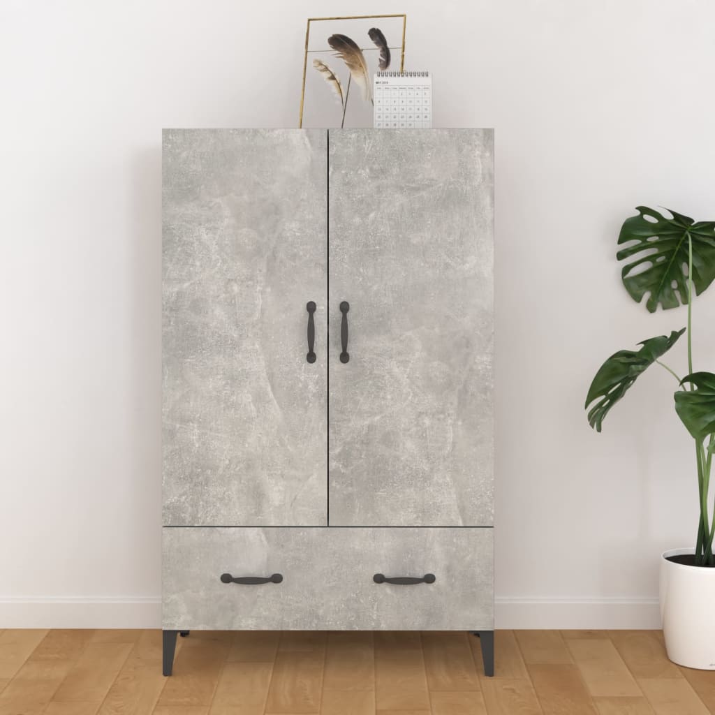 Highboard Concrete Grey 70x31x115 cm Engineered Wood - Direct Imports