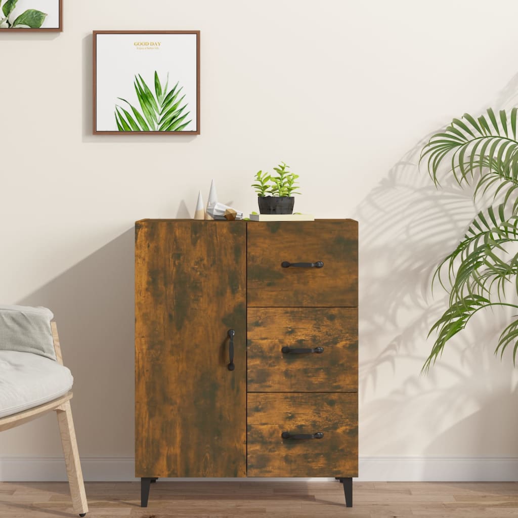 Sideboard Smoked Oak 69.5x34x90 cm Engineered Wood - Discount Dealers