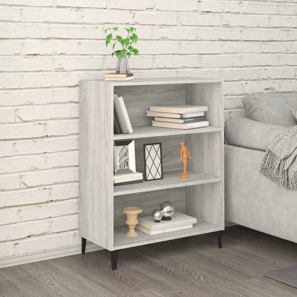 Sideboard Grey Sonoma 69.5x32.5x90 cm Engineered Wood - Decor Base