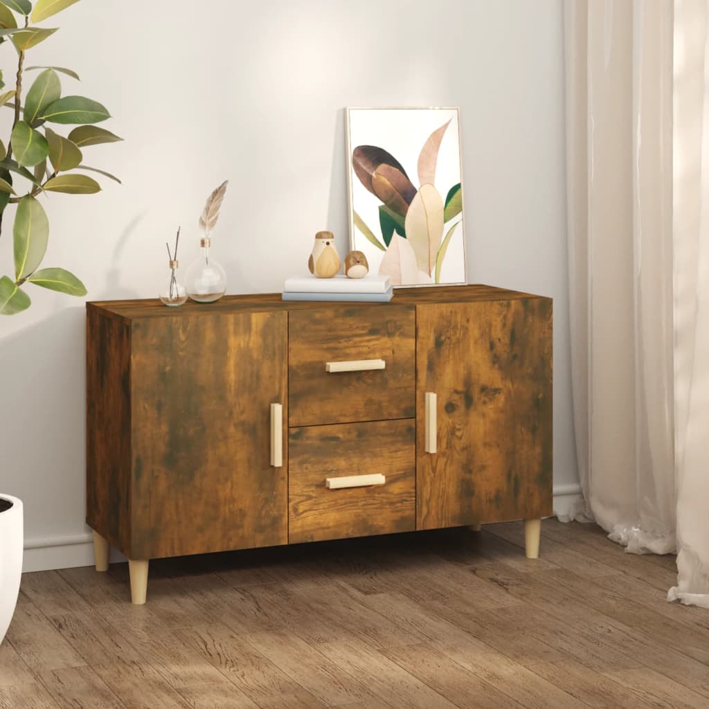 Sideboard Smoked Oak 100x36x60 cm Engineered Wood - Design Hut