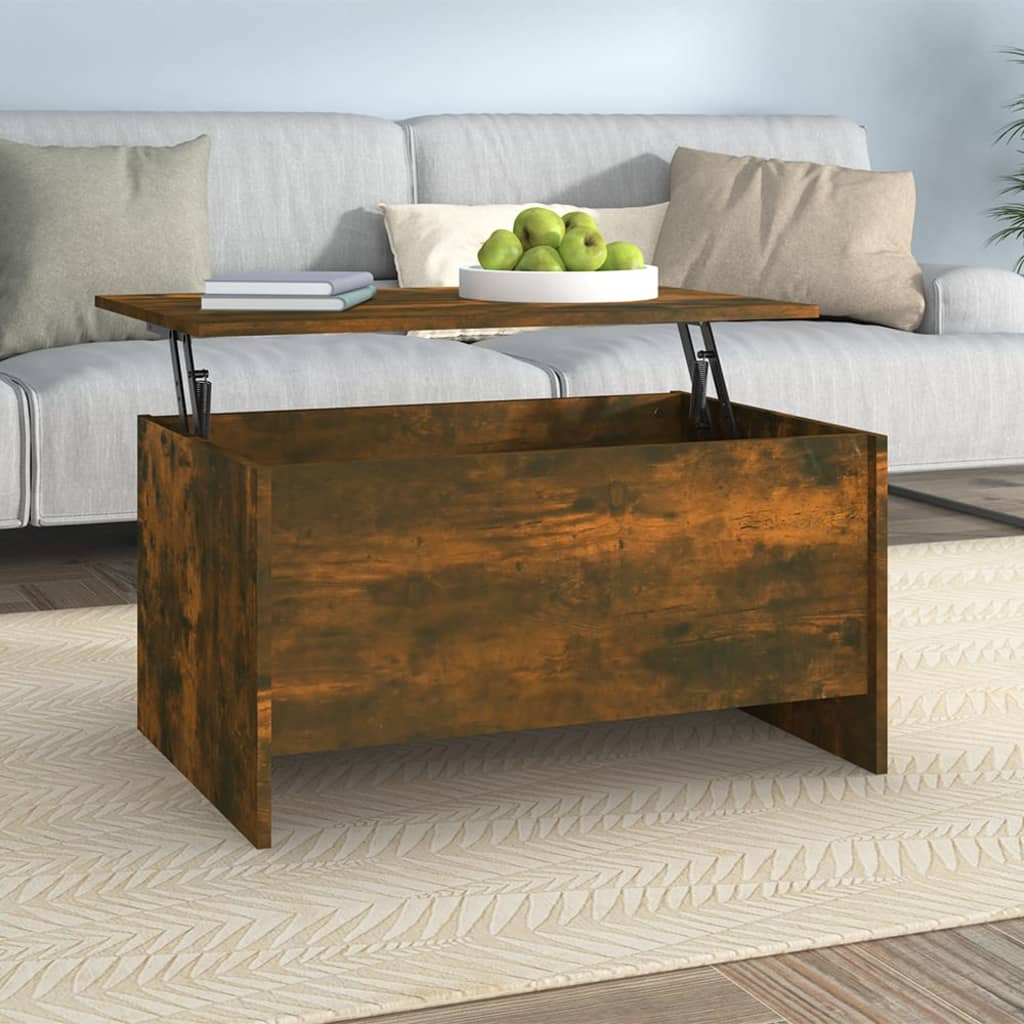 Coffee Table Smoked Oak 80x55.5x41.5 cm Engineered Wood - R and M Furniture