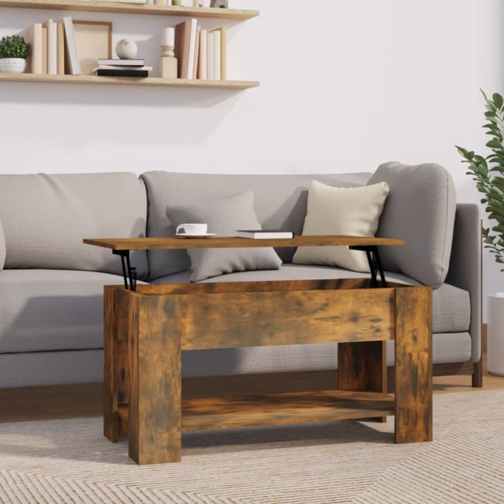 Coffee Table Smoked Oak 101x49x52 cm Engineered Wood - Tyrell & Tyrell