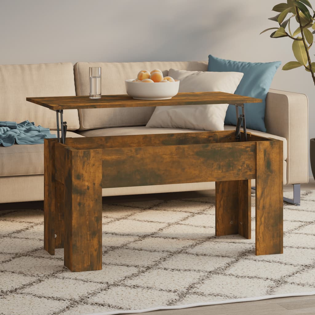 Coffee Table Smoked Oak 101x49x52 cm Engineered Wood - Sid & Sam