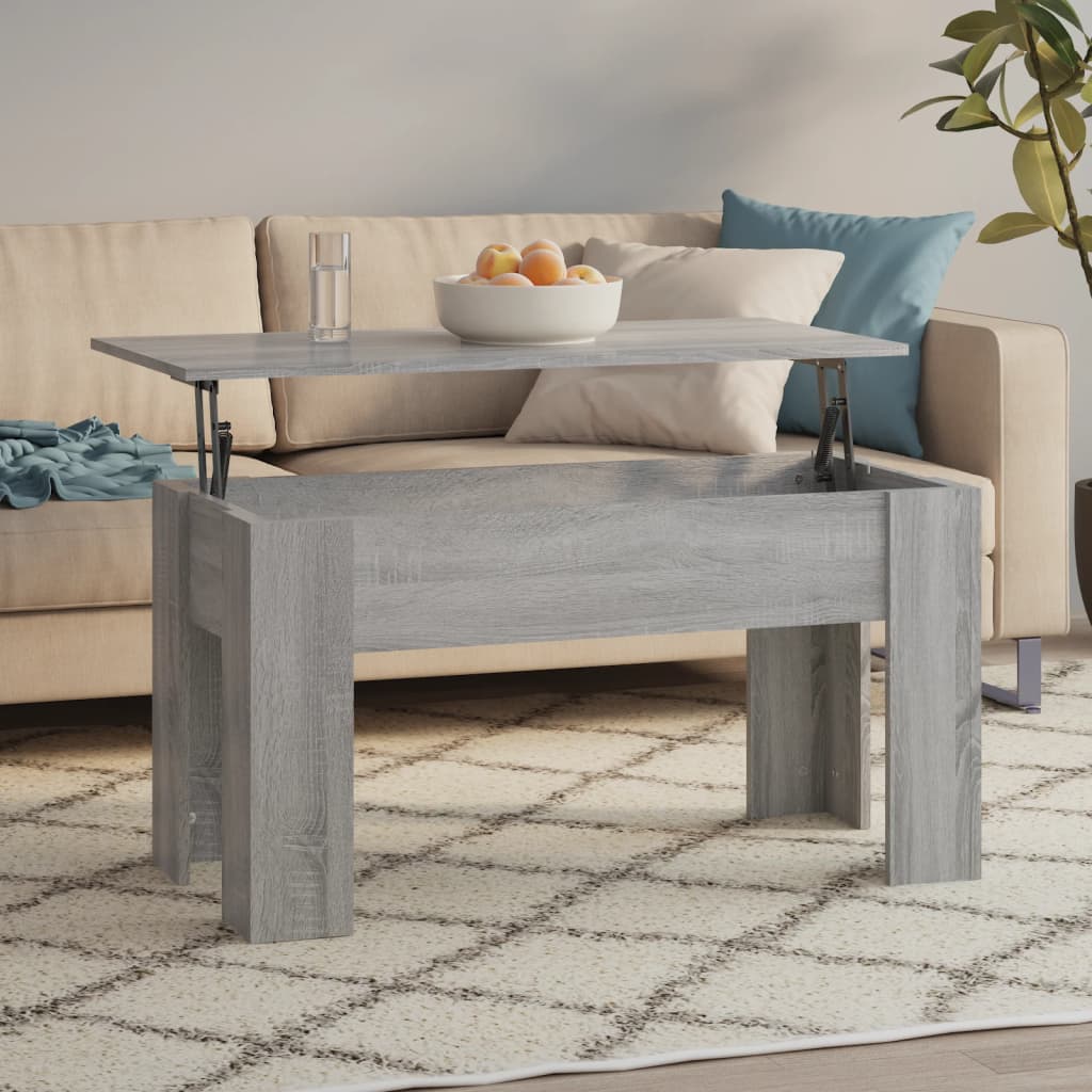 Coffee Table Grey Sonoma 101x49x52 cm Engineered Wood - Decor Base