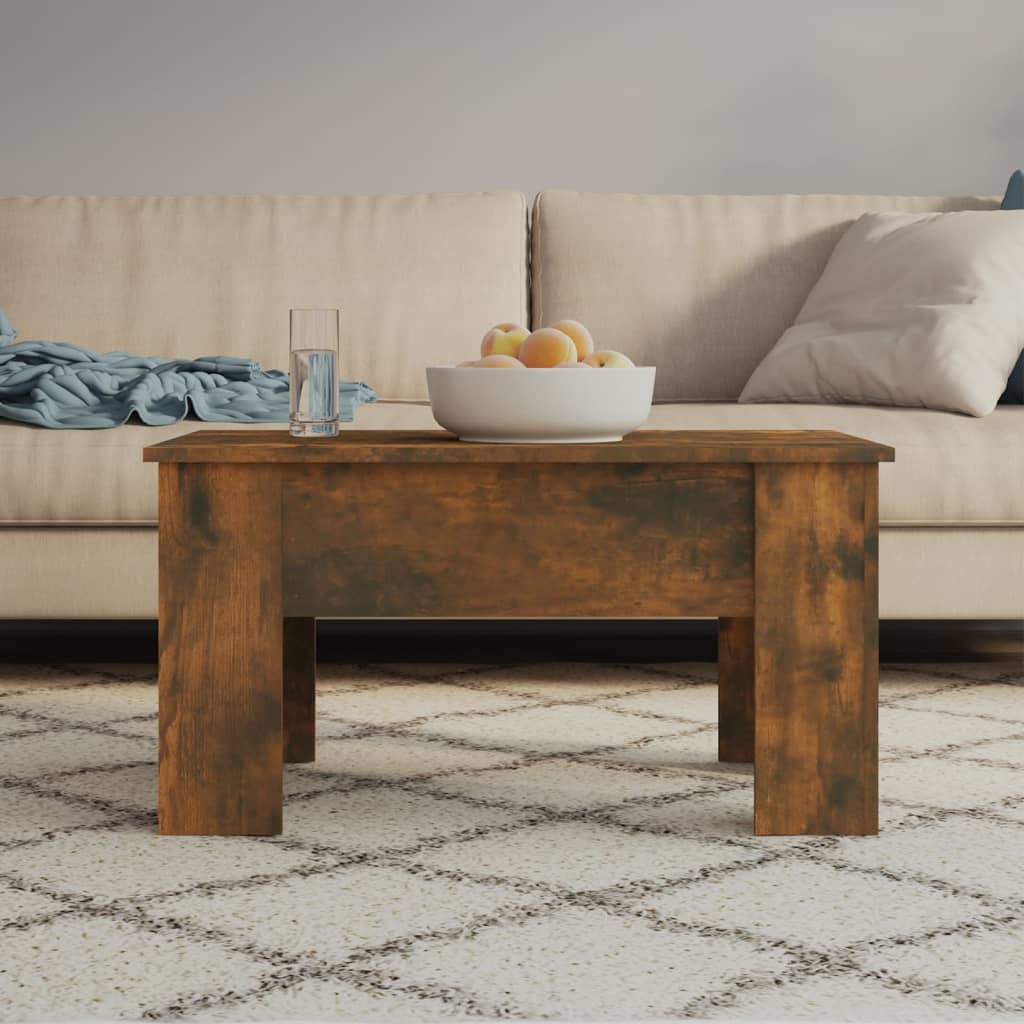 Coffee Table Smoked Oak 79x49x41 cm Engineered Wood - All Things Good