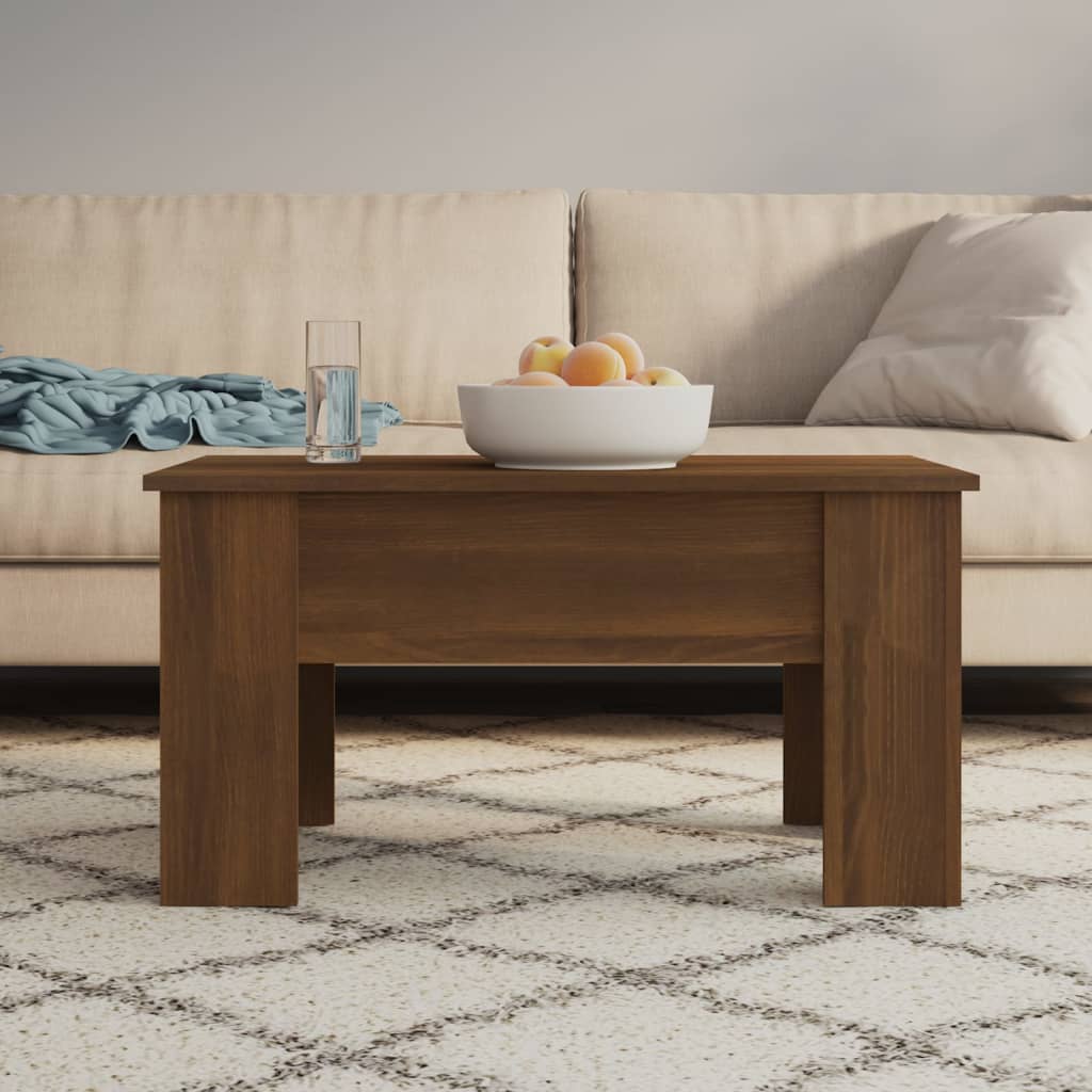 Coffee Table Brown Oak 79x49x41 cm Engineered Wood - R and M Furniture