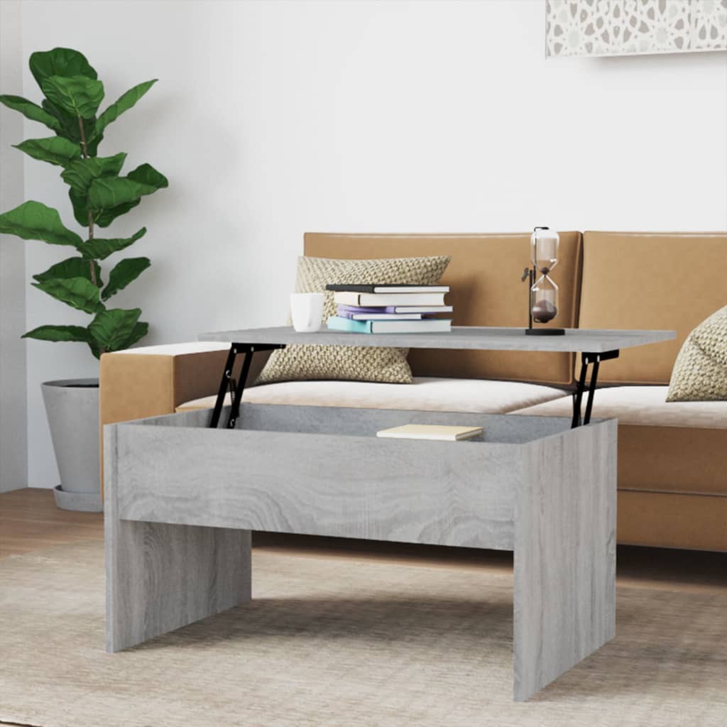 Coffee Table Grey Sonoma 80x50.5x41.5 cm Engineered Wood - Direct Imports