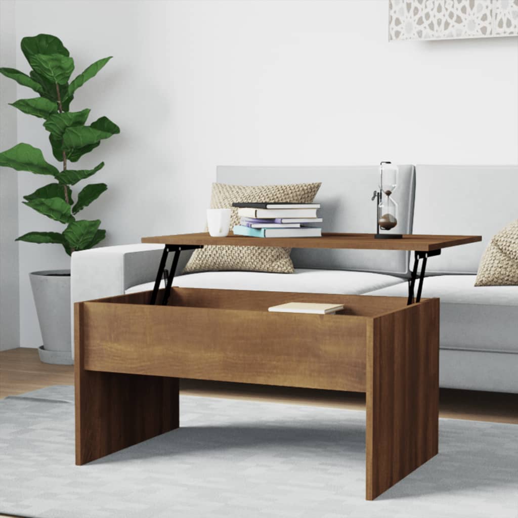 Coffee Table Brown Oak 80x50.5x41.5 cm Engineered Wood - Discount Dealers