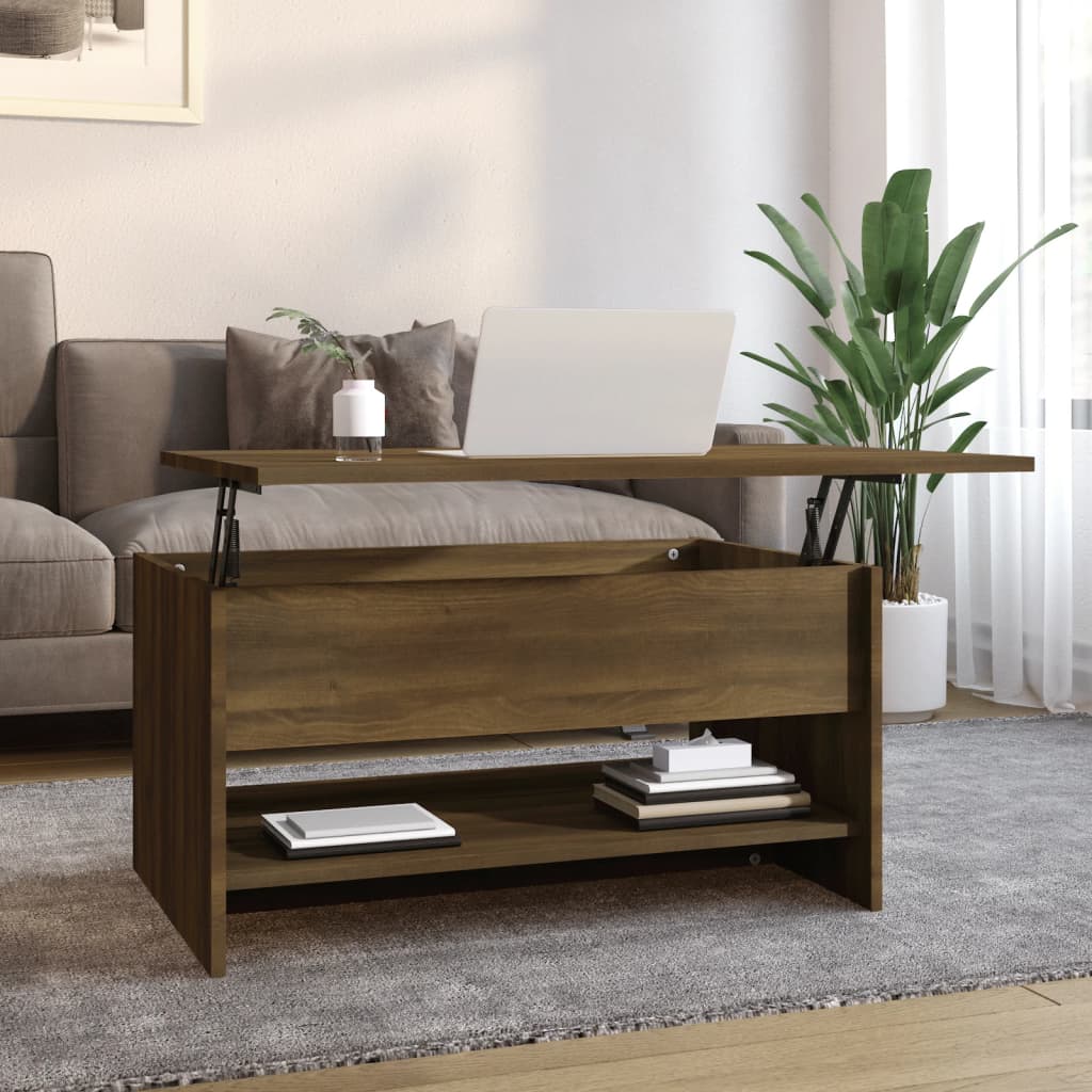 Coffee Table Brown Oak 80x50x40 cm Engineered Wood - Decor Base