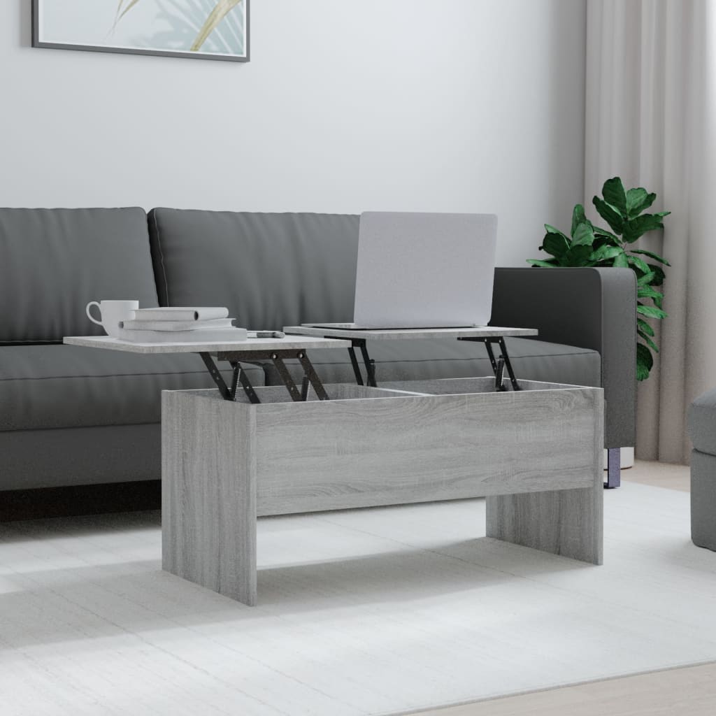 Coffee Table Grey Sonoma 102x50.5x46.5 cm Engineered Wood - Decor Base