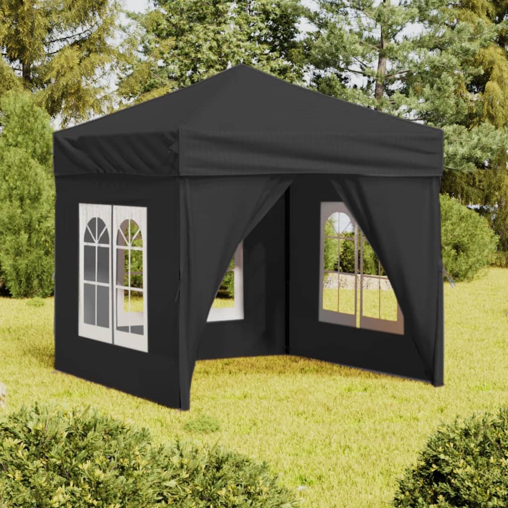 Folding Party Tent with Sidewalls Anthracite 2x2 m - All Things Good