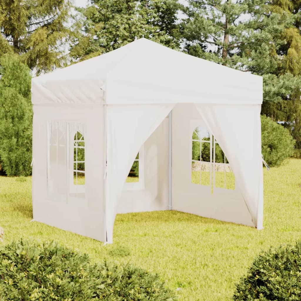 Folding Party Tent with Sidewalls White 2x2 m - Discount Dealers