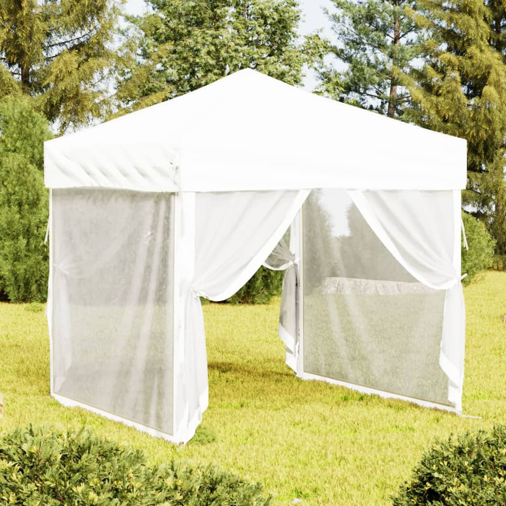 Folding Party Tent with Sidewalls White 2x2 m - Decor Base