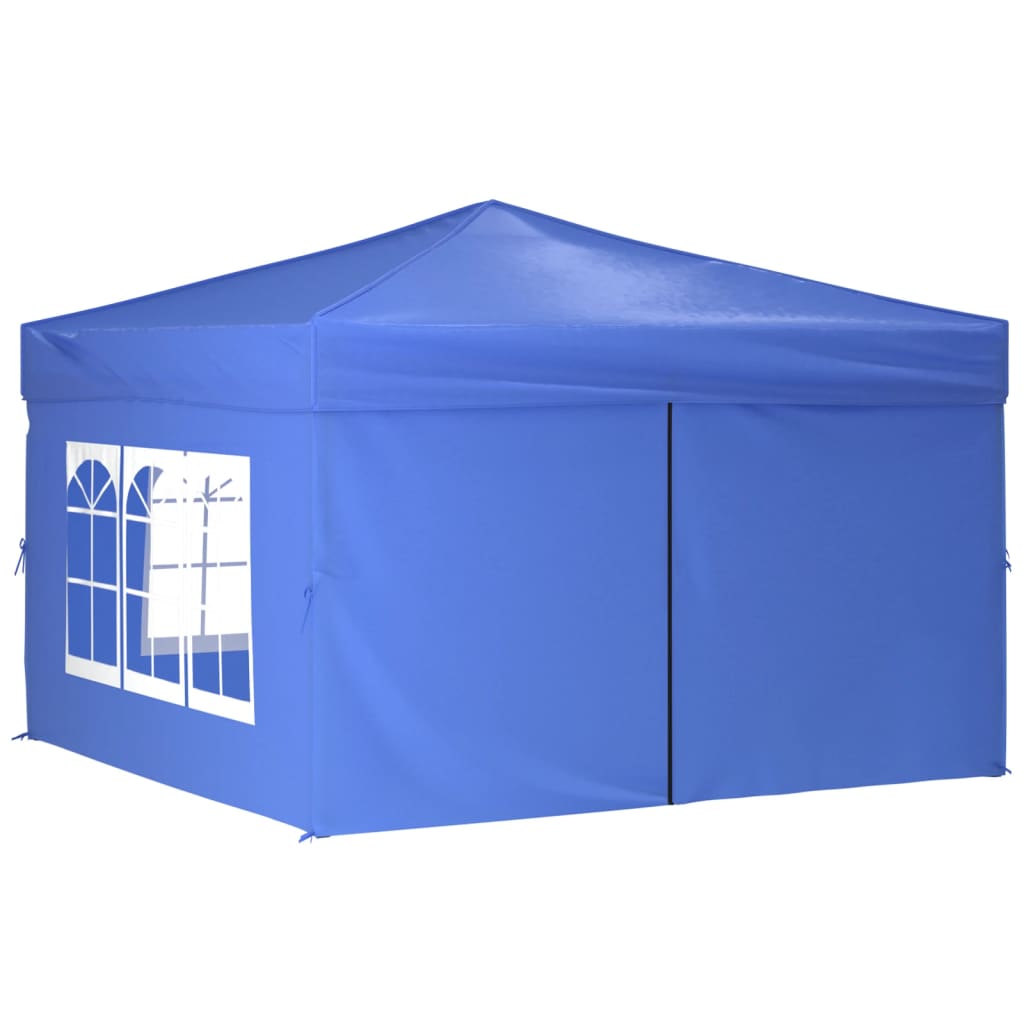 Folding Party Tent with Sidewalls Blue 3x3 m - All Things Good