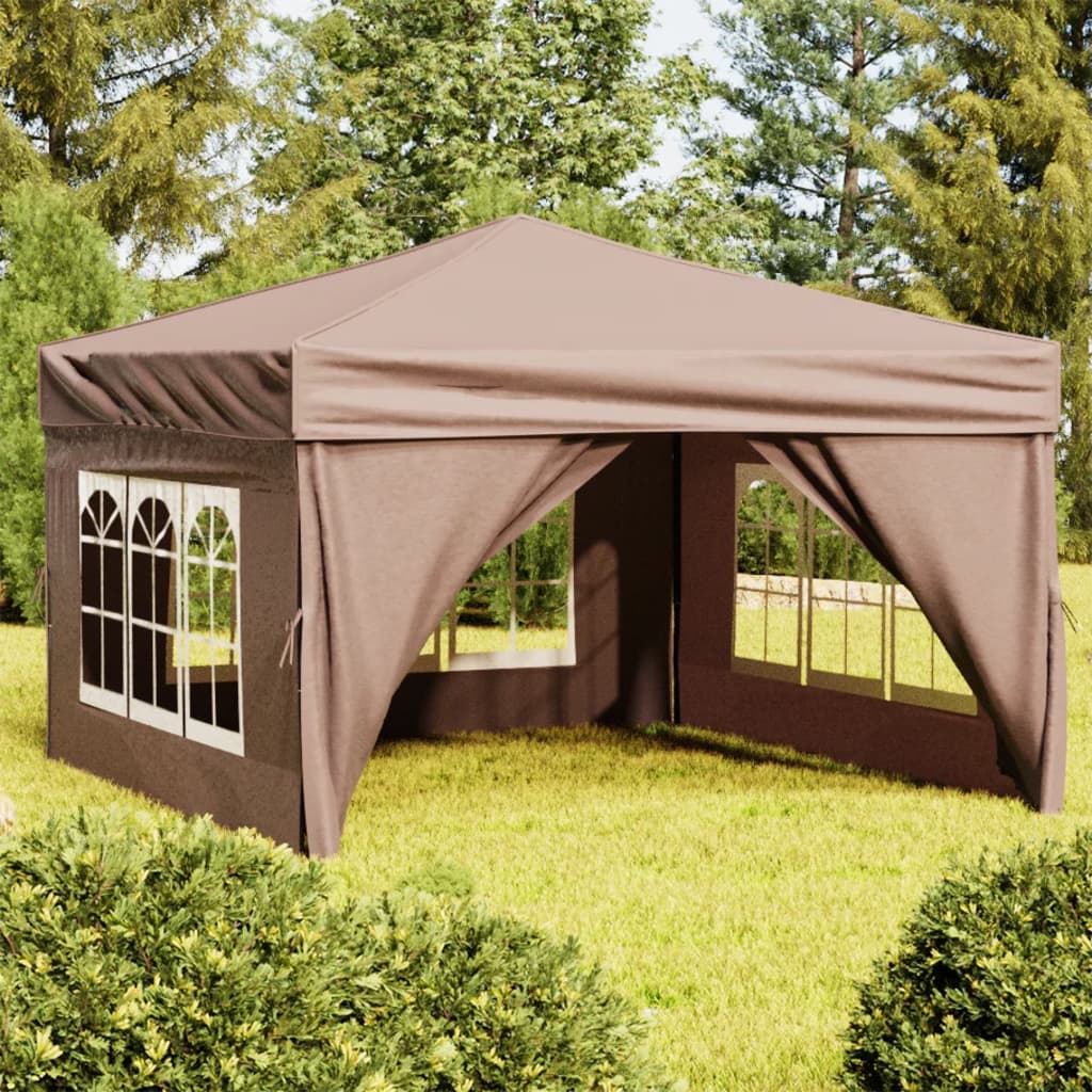 Folding Party Tent with Sidewalls Taupe 3x3 m - Sid & Sam