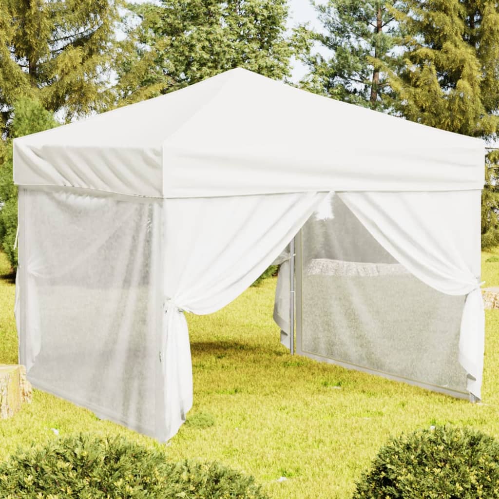 Folding Party Tent with Sidewalls White 3x3 m - The Home Maker