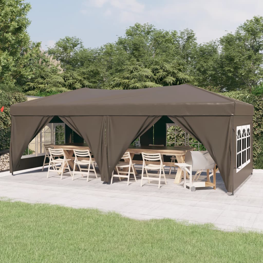 Folding Party Tent with Sidewalls Taupe 3x6 m - Sid & Sam