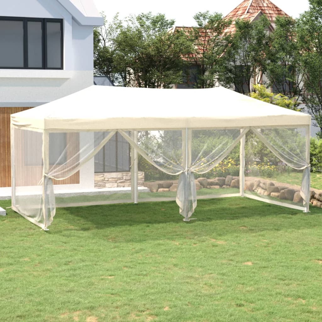 Folding Party Tent with Sidewalls Cream 3x6 m - The Home Maker