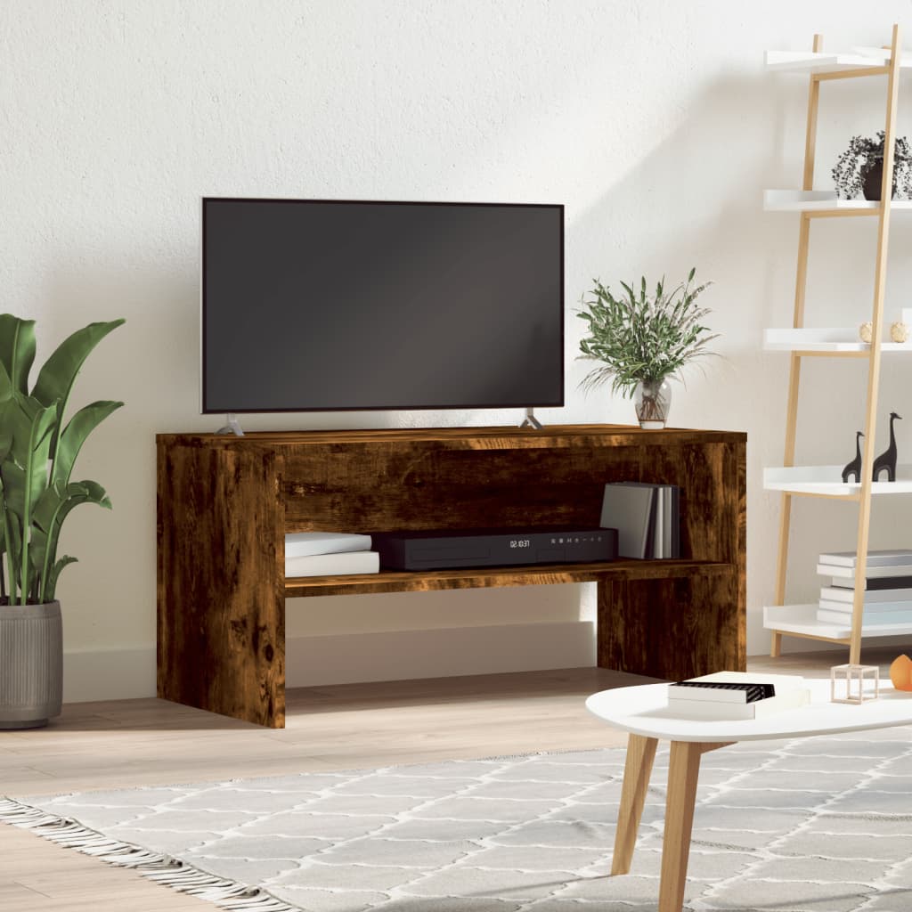 TV Cabinet Smoked Oak 80x40x40 cm Engineered Wood - Direct Imports