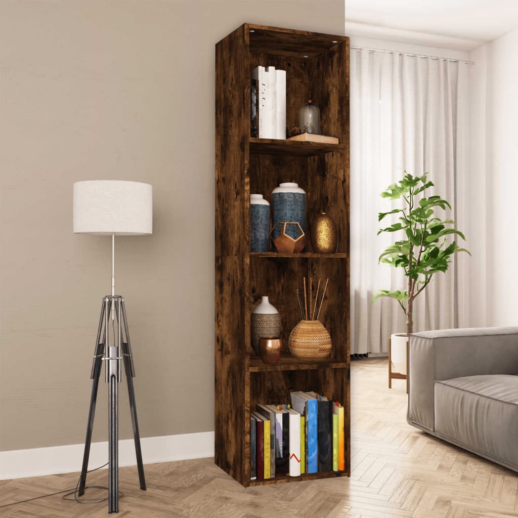 Book Cabinet/TV Cabinet Smoked Oak 36x30x143 cm Engineered Wood - Merlin Deals