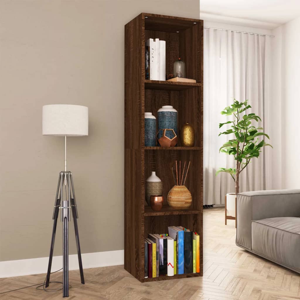 Book Cabinet/TV Cabinet Brown Oak 36x30x143 cm Engineered Wood - Direct Imports