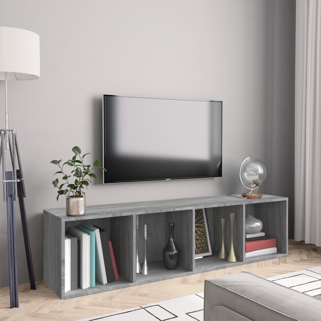 Book Cabinet/TV Cabinet Grey Sonoma 143x30x36cm Engineered Wood - Merkel Designers