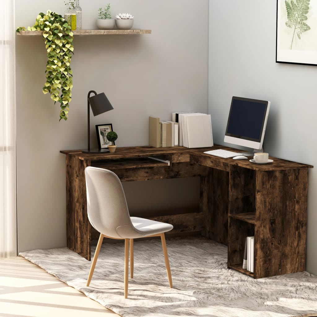 Corner Desk Smoked Oak 120x140x75 cm Engineered Wood - Direct Imports