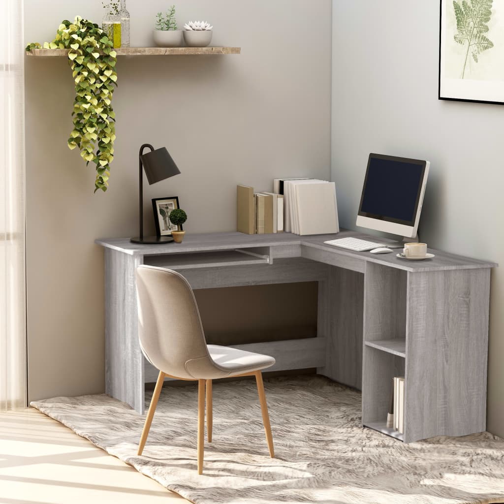 Corner Desk Grey Sonoma 120x140x75 cm Engineered Wood - Casper Homes
