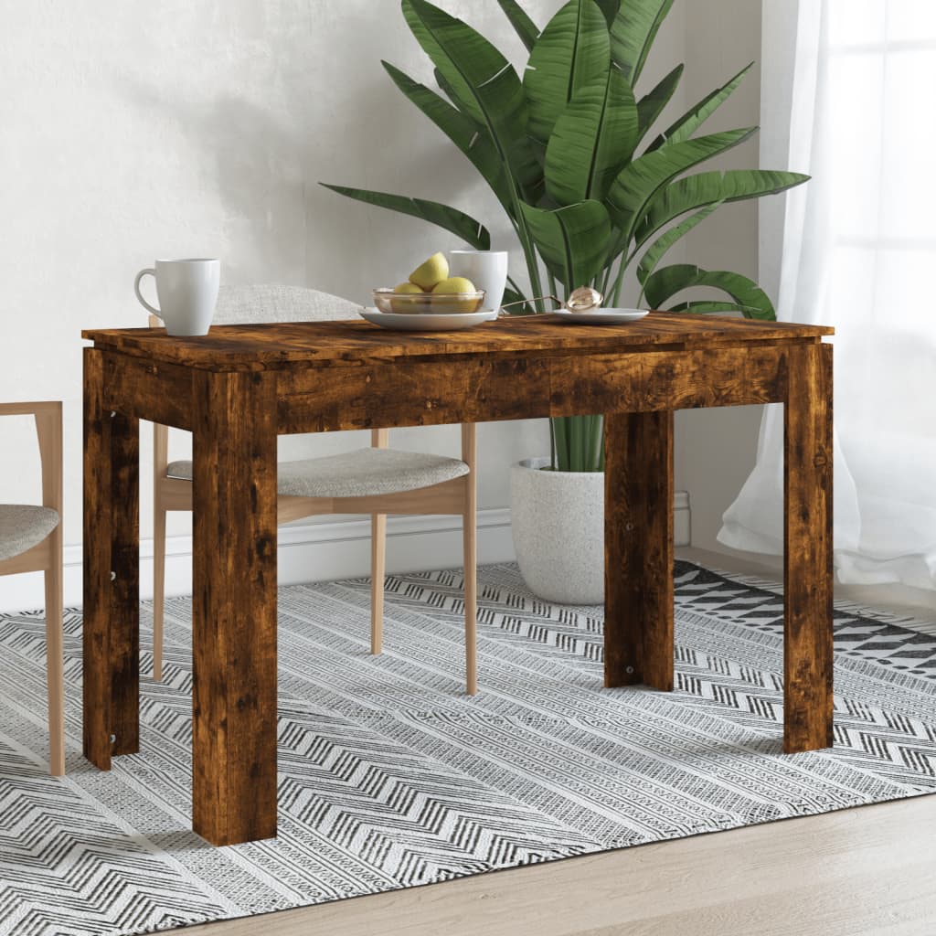 Dining Table Smoked Oak 120x60x76 cm Engineered Wood - Design Hut