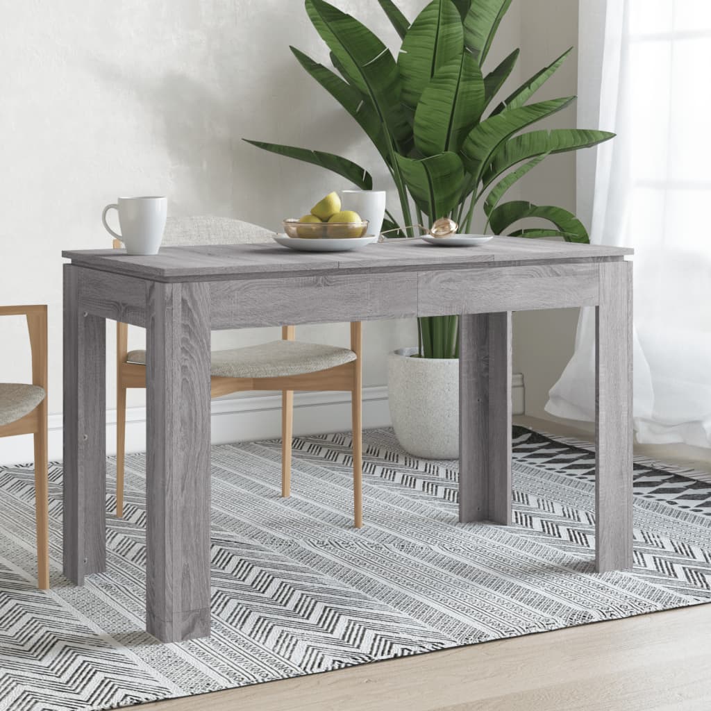 Dining Table Grey Sonoma 120x60x76 cm Engineered Wood - Merlin Deals