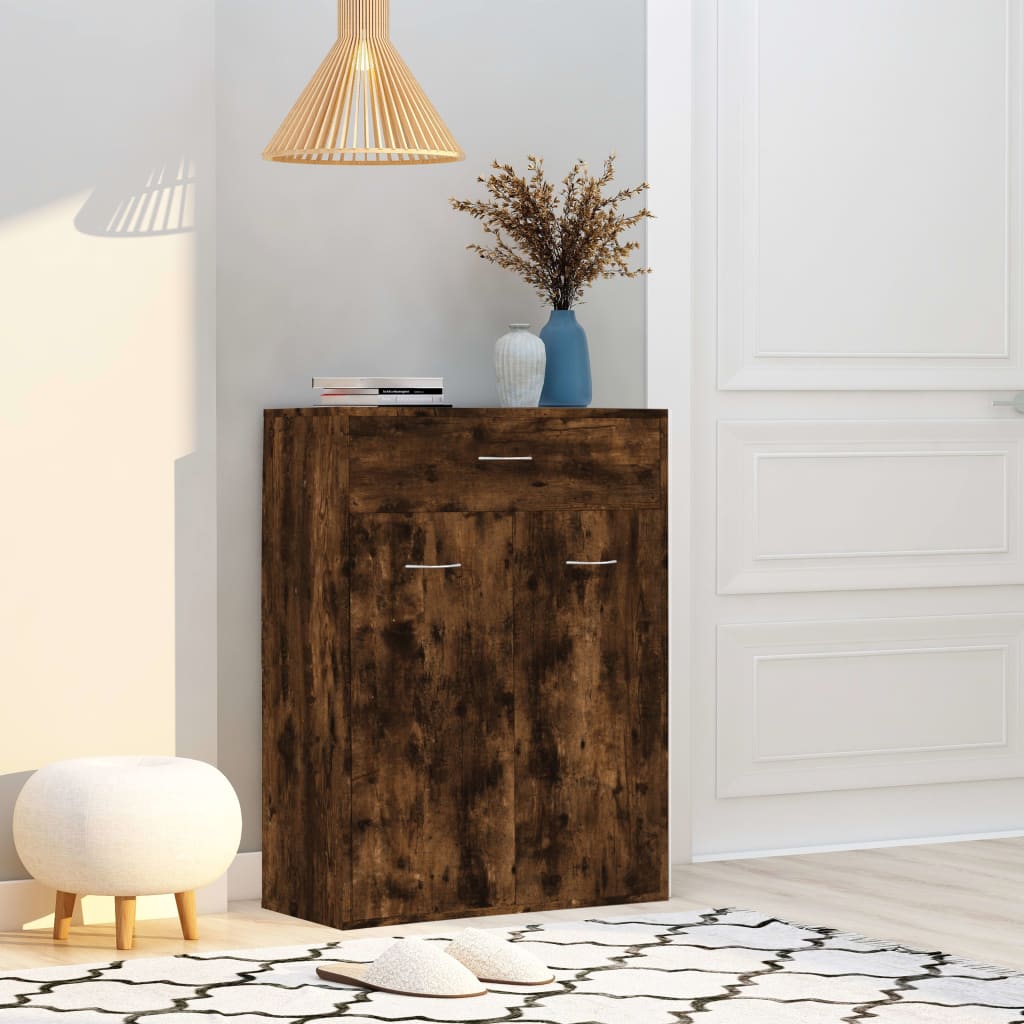 Shoe Cabinet Smoked Oak 60x35x84 cm Engineered Wood - Casper Homes