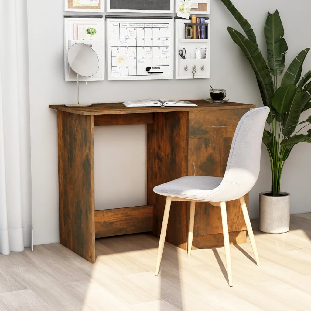 Desk Smoked Oak 100x50x76 cm Engineered Wood - Style and Chic