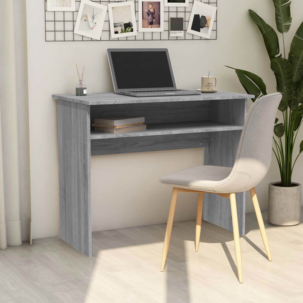 Desk Grey Sonoma 90x50x74 cm Engineered Wood - All Things Good