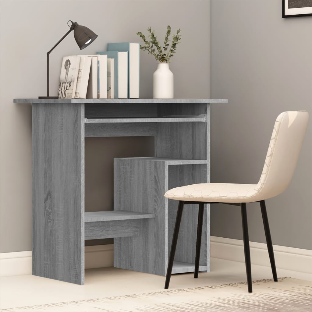 Desk Grey Sonoma 80x45x74 cm Engineered Wood - The Home Maker