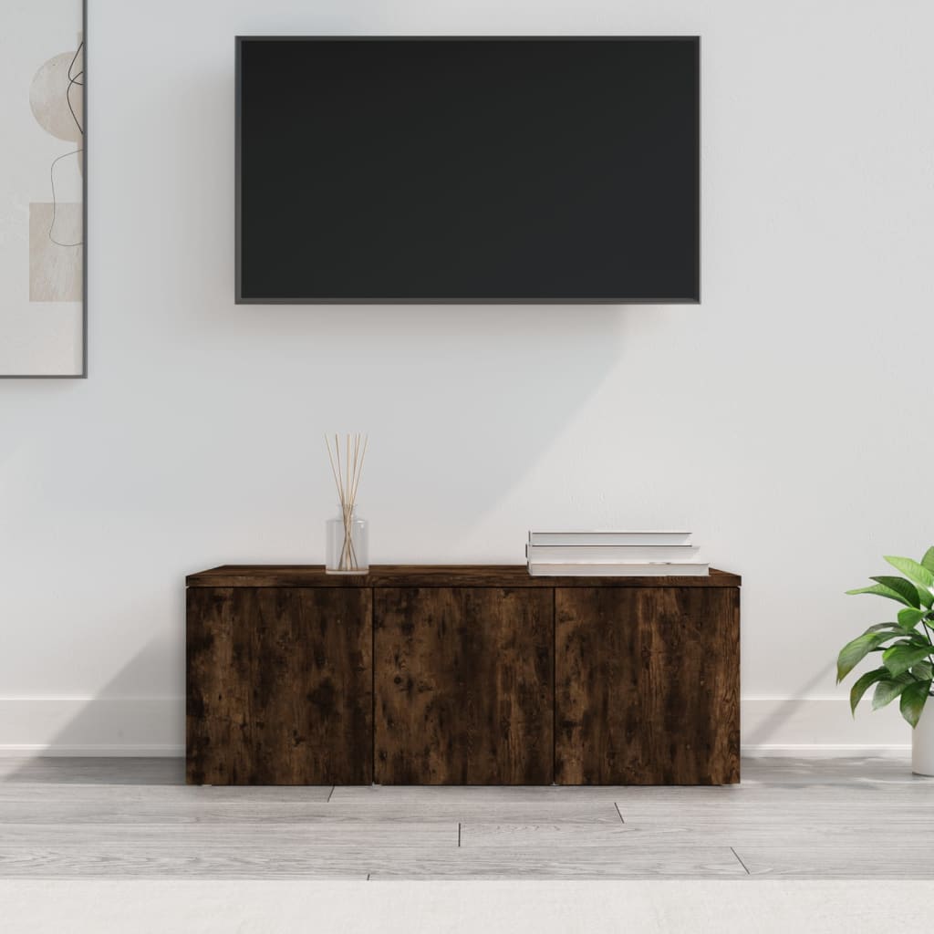 TV Cabinet Smoked Oak 80x34x30 cm Engineered Wood - Merkel Designers