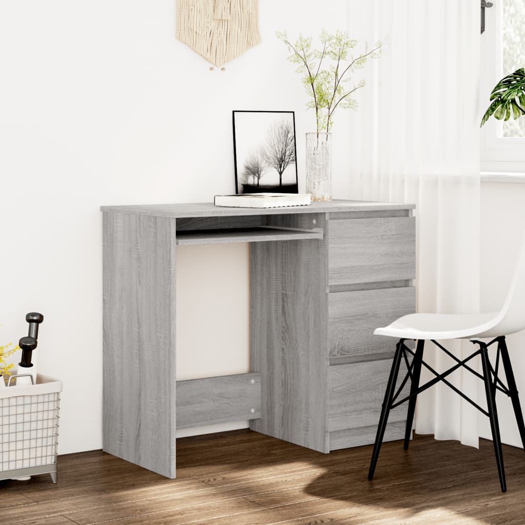 Desk Grey Sonoma 90x45x76 cm Engineered Wood - Brittle & Co