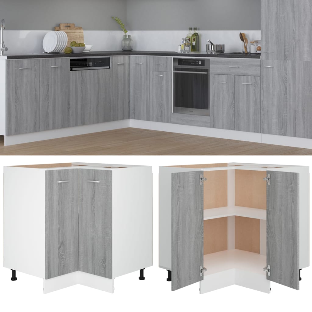 Kitchen Cabinet Grey Sonoma 75,5x75,5x80,5 cm Engineered Wood - The Home Maker