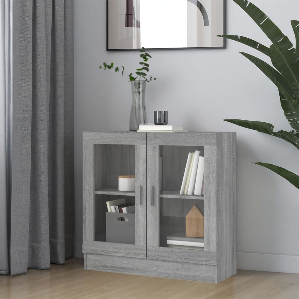 Vitrine Cabinet Grey Sonoma 82.5x30.5x80 cm Engineered Wood - Style and Chic