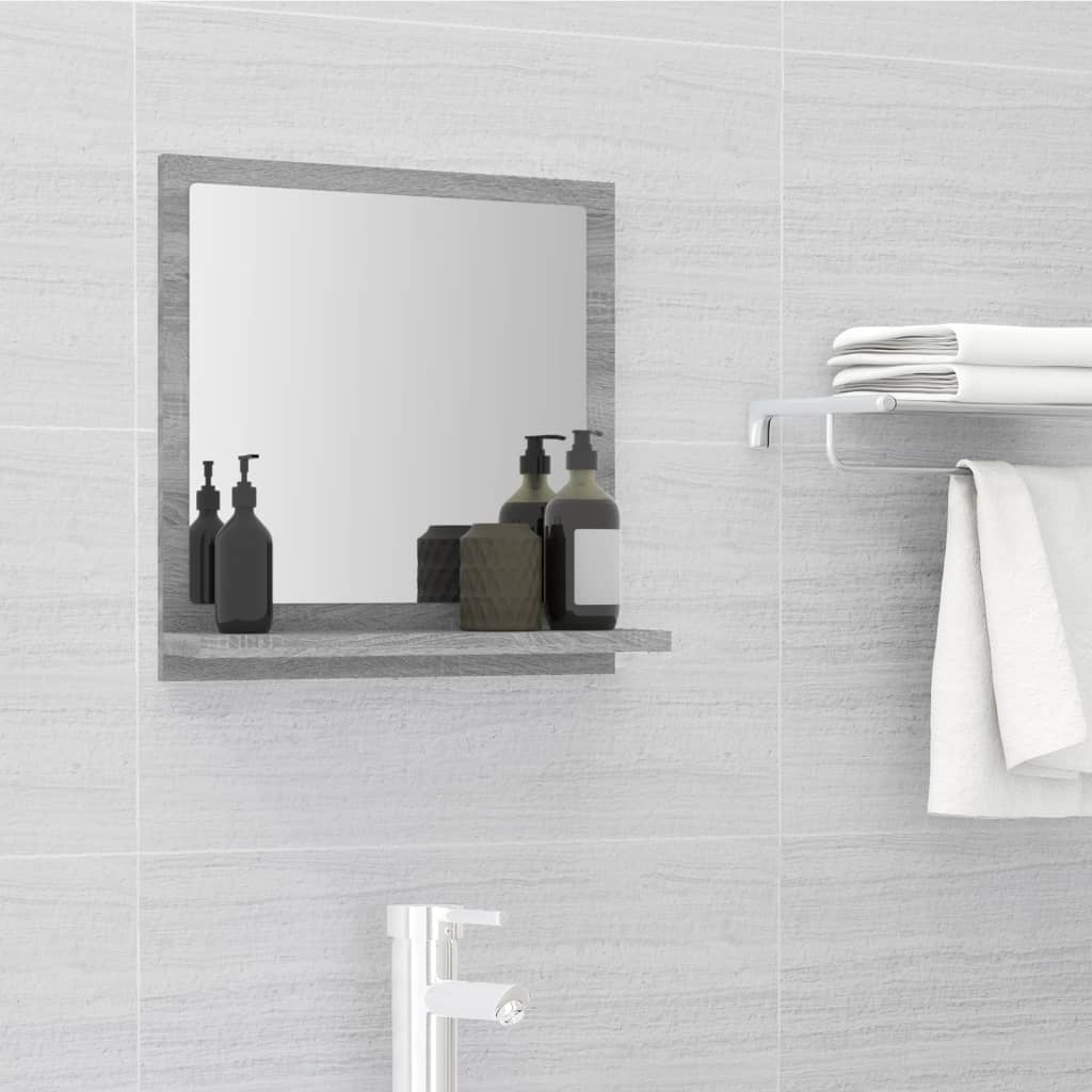 Grey Sonoma Bathroom Mirror 40x10 - Engineered Wood - Millennium Furniture