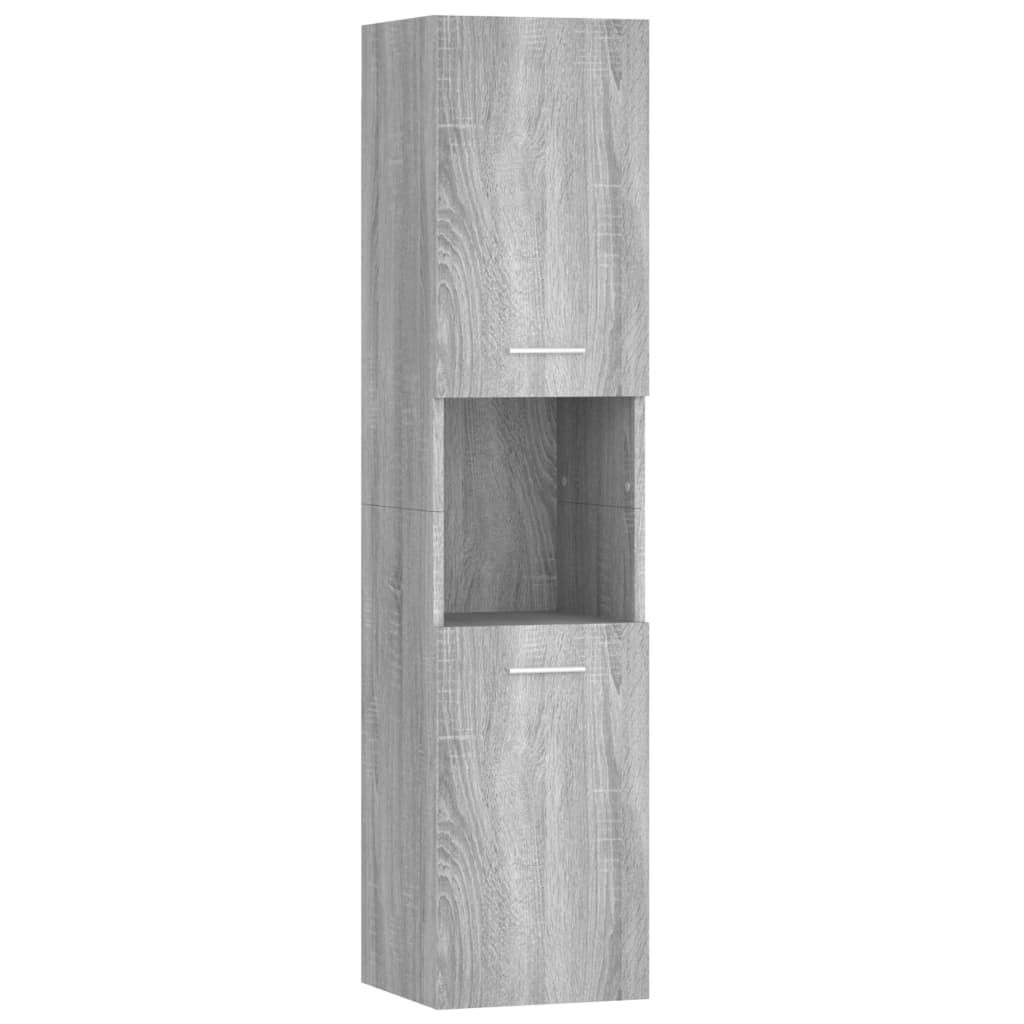 Bathroom Cabinet Grey Sonoma 30x30x130 cm Engineered Wood - The Home Maker