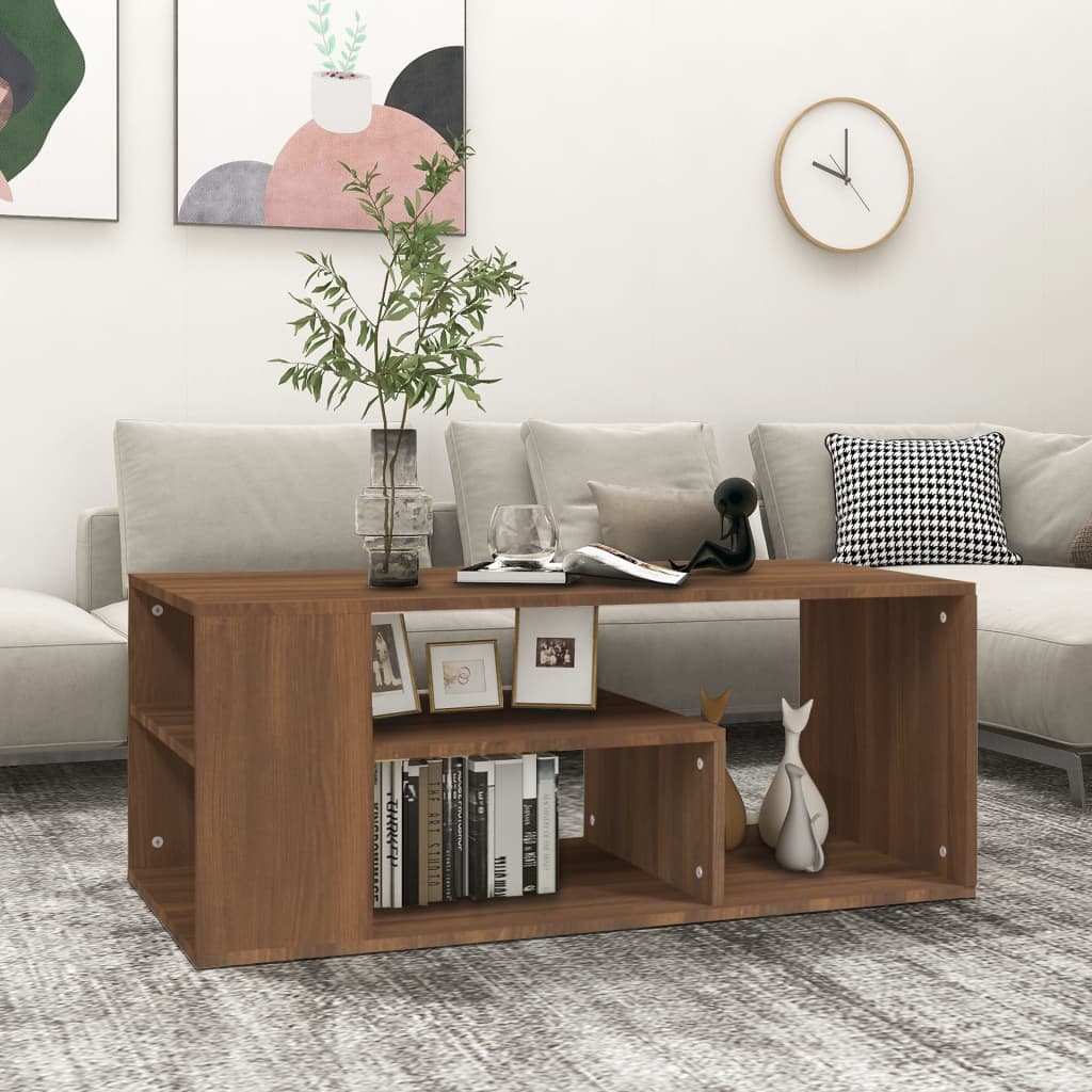 Coffee Table Brown Oak 100x50x40 cm Engineered Wood - Direct Imports