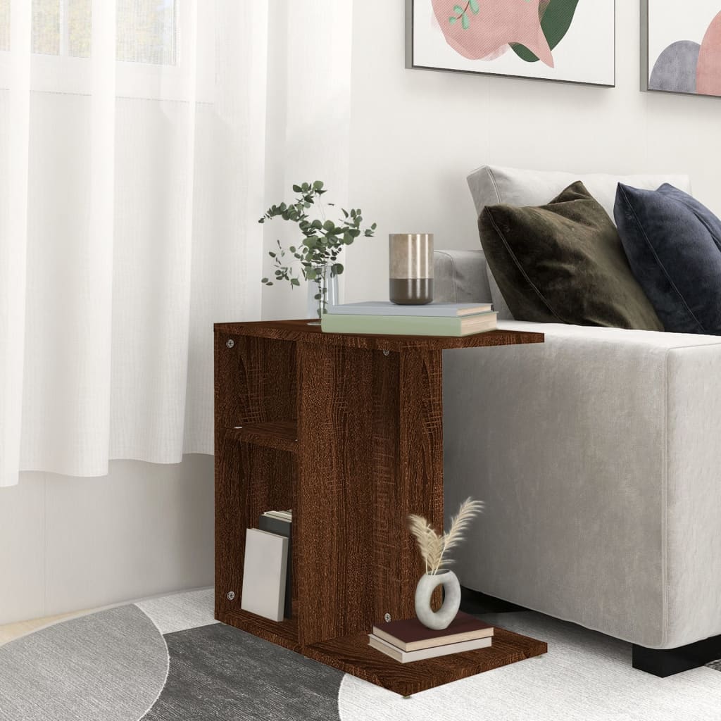 Side Table Brown Oak 50x30x50 cm Engineered Wood - Sid & Sam