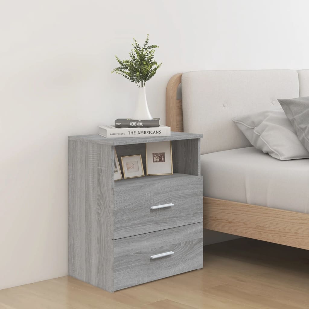 Bedside Table - CHELSEA Nightstand Grey Sonoma 50cm - Style and Chic