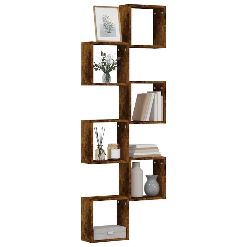 Wall Cube Shelves 6 pcs Smoked Oak 30x15x30 cm - Sid & Sam