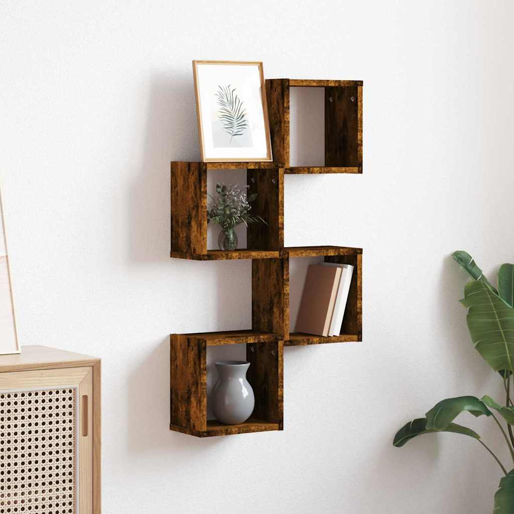 Floating Shelves 4 pcs Brown Medium Engineered wood - Discount Dealers